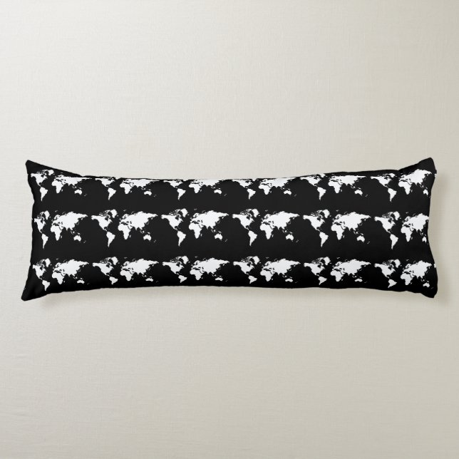 Coussins Longs Monde de l'Elegant noir (Devant)