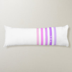 Coussins Longs Monogramme à bandes verticales violettes et roses