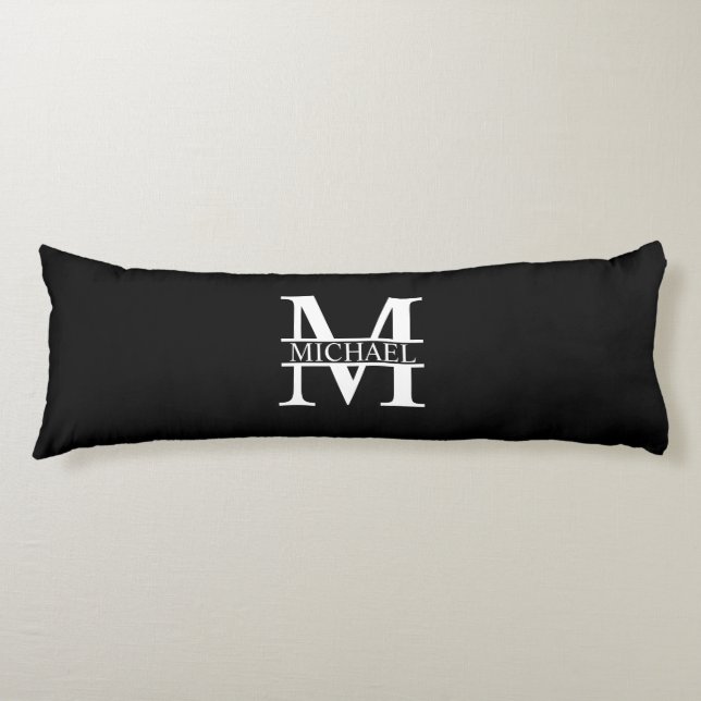 Coussins Longs Monogramme et nom personnalisés (Devant)