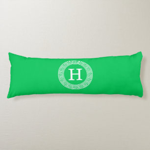 Coussins Longs Monogramme initial du cadre à clé verte Emerald gr