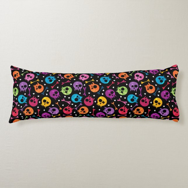 Coussins Longs Motif 2 de crânes (Devant)