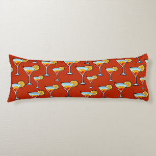 Coussins Longs Motif à cocktails Dark Orange Martini