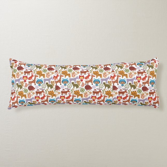 Coussins Longs Motif abstrait d'enfant et d'animaux (Devant)