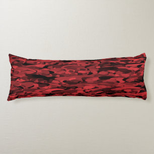 Coussins Longs Motif Abstrait Rouge Noir