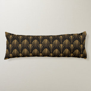 Coussins Longs Motif Art Déco Or — Géométrique Élégant Vintage 
