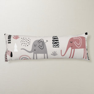 Coussins Longs motif avec des éléphants et des girafes mignons gé