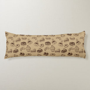 Coussins Longs Motif avec des gâteaux, des desserts et la