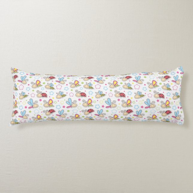 Coussins Longs motif avec des insectes (Devant)