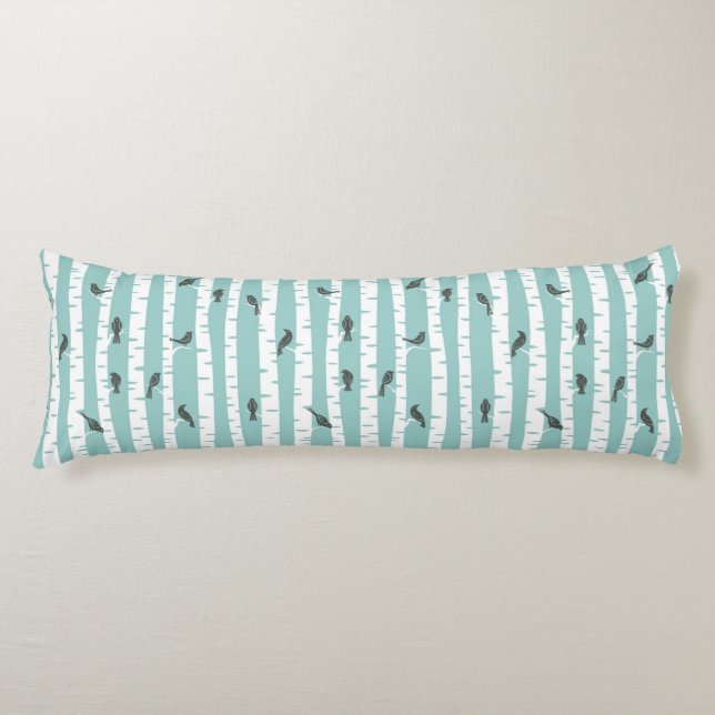 Coussins Longs Motif avec des oiseaux et des arbres (Devant)