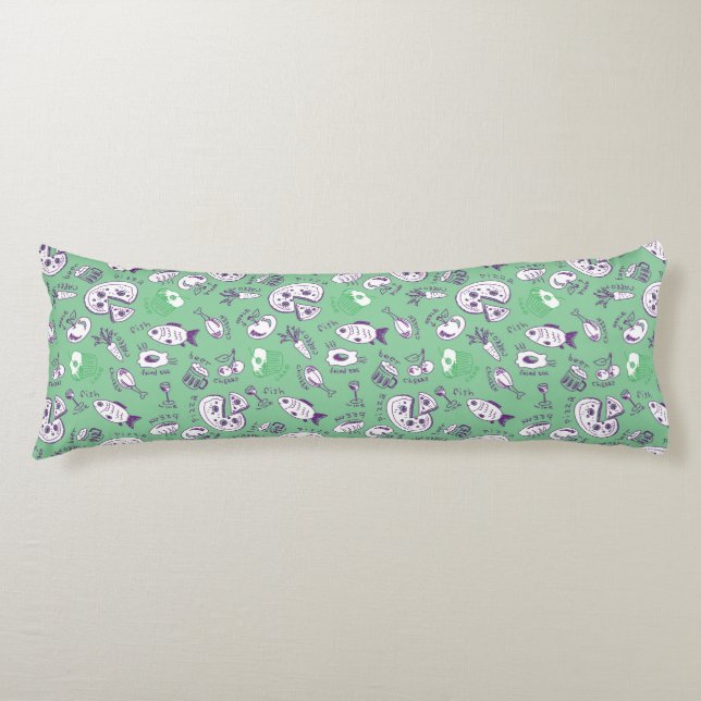 Coussins Longs Motif avec la nourriture (Devant)