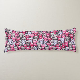 Coussins Longs motif avec les chats mignons 2 de griffonnage de