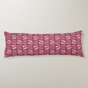 Coussins Longs Motif aztèque Ikat - Bordeaux et rose