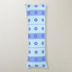Coussins Longs Motif bleu clair Fleurs bleu foncé