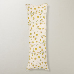 Coussins Longs Motif botanique floral de marguerite jaune sur fon