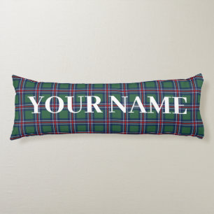 Coussins Longs Motif carreauté tartan vert personnalisé