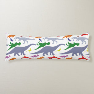 Coussins Longs Motif coloré de dinosaure (lumière)