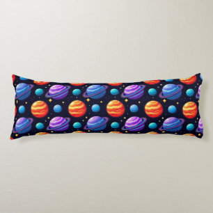Coussins Longs Motif Coloré de Planètes et d'Étoiles