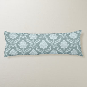 Coussins Longs Motif damassé rococo œuf de canard bleu+ sarcelle
