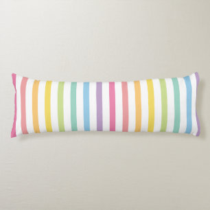 Coussins Longs Motif de bandes arc-en-ciel Pastel Color Rainbow S
