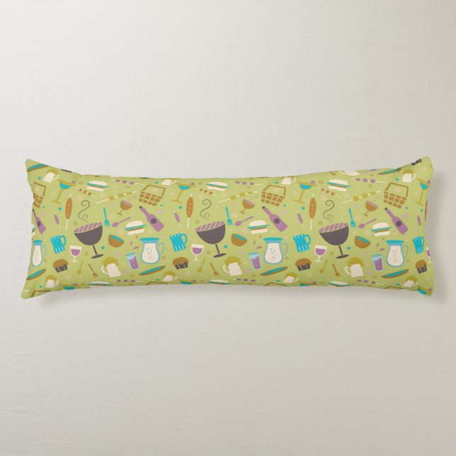 Coussins Longs Motif de barbecue (Devant)