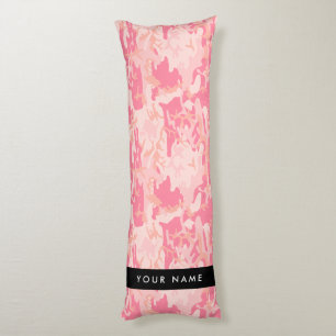 Coussins Longs Motif de camouflage rose, Votre nom, Personnaliser