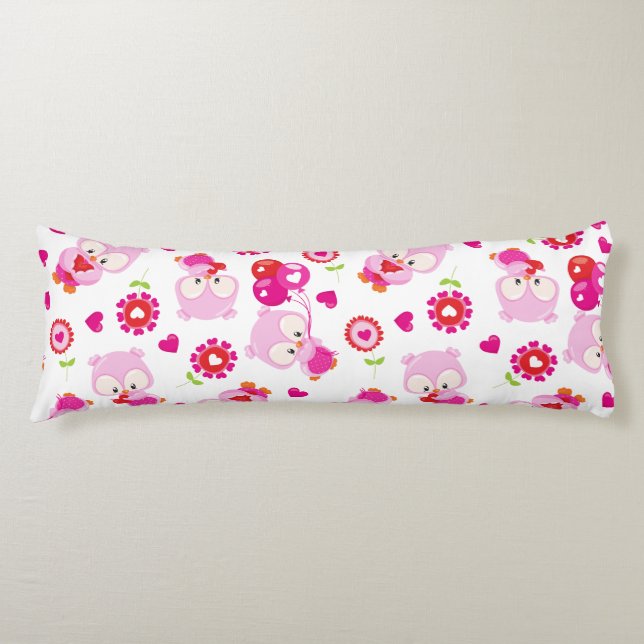 Coussins Longs Motif De Chouettes, Chouettes Mignonnes, Chouettes (Devant)