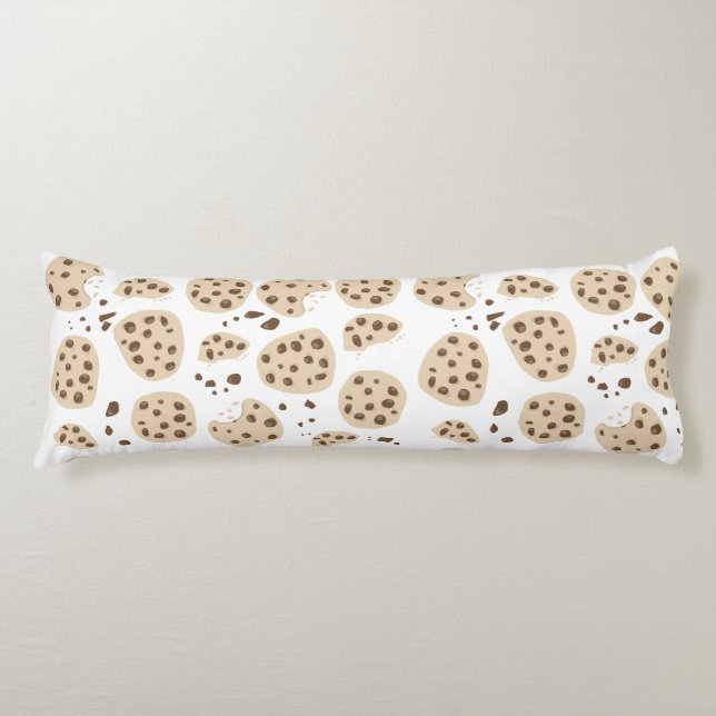Coussins Longs Motif de cookies à puces de chocolat (Devant)