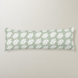 Coussins Longs Motif de feuille de sureau 2 voies vert + blanc