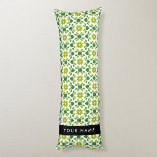 Coussins Longs Motif de feuille, feuilles vertes, votre nom