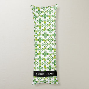 Coussins Longs Motif de feuille, feuilles vertes, votre nom