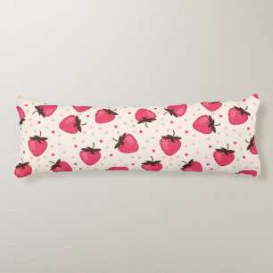 Coussins Longs Motif de fraises roses mignonnes et girly
