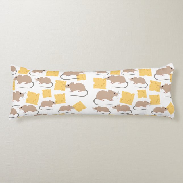 Coussins Longs Motif de fromage mignon rongeur de la souris (Devant)