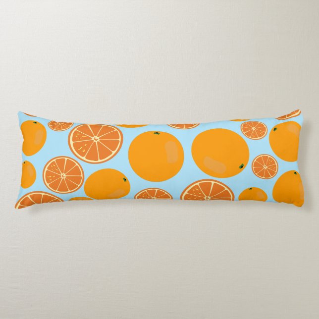 Coussins Longs Motif de fruits orange (Devant)