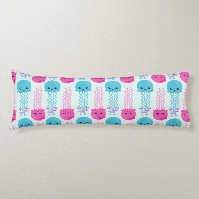 Coussins Longs Motif de méduses, Mignonne méduse, Sea Animaux (Devant)