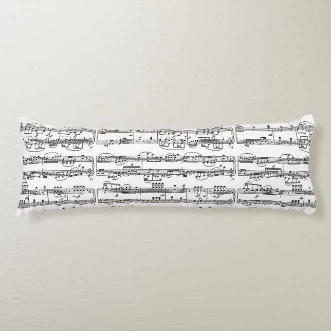 Coussins Longs motif de notes de musique (Devant)