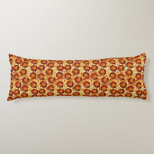 Coussins Longs Motif de pepperoni et de pizza de fromage (Devant)