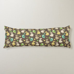Coussins Longs motif de ressort avec des oeufs de pâques, oiseau