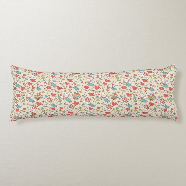 Coussins Longs Motif de Saint-Valentin avec le cupidon (Devant)