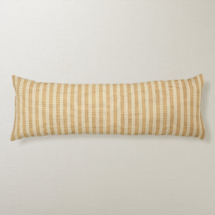 Coussins Longs Motif de tissu à rayures jaunes pâles filées