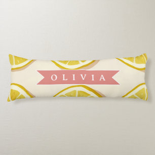 Coussins Longs Motif de tranche de citron frais personnalisé Lumi