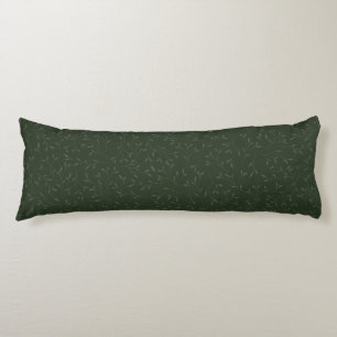 Coussins Longs Motif de vigne botanique ton sur ton vert foncé
