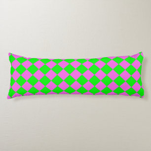 Coussins Longs Motif diamant Pink Green Checker