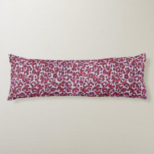Coussins Longs Motif d'impression chic rouge violet guépard