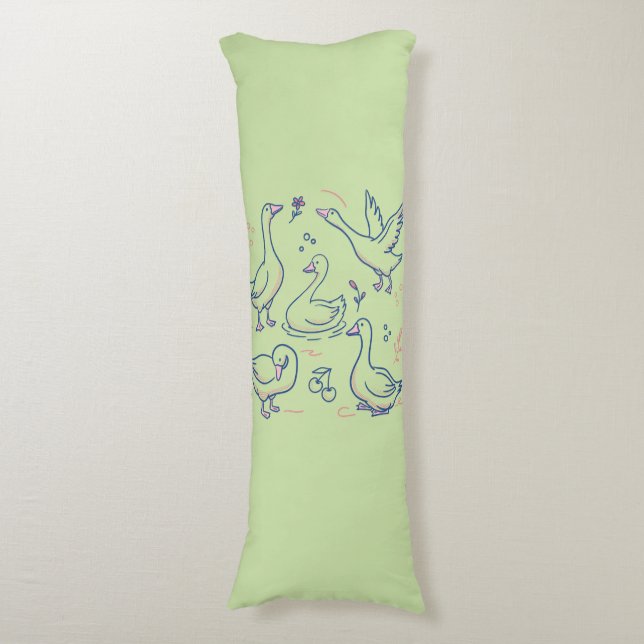Coussins Longs Motif d'oie drôle (Devant (Vertical))
