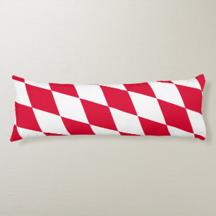 Coussins Longs Motif du drapeau diamant de Bavière rouge et blanc