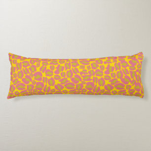 Coussins Longs Motif Empreinte de léopard Jungle Jaune rose brill