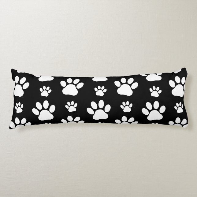 Coussins Longs Motif, Empreintes de pattes, pattes de chien, noir (Devant)