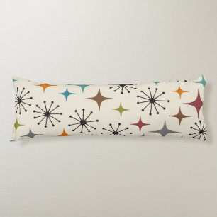 Coussins Longs Motif en étoile éclatée de style Mid Century Moder