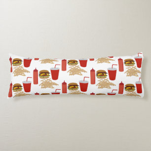 Coussins Longs Motif Fast Food Burger Fries