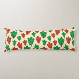Coussins Longs Motif Feuille contemporain de chêne rouge et vert